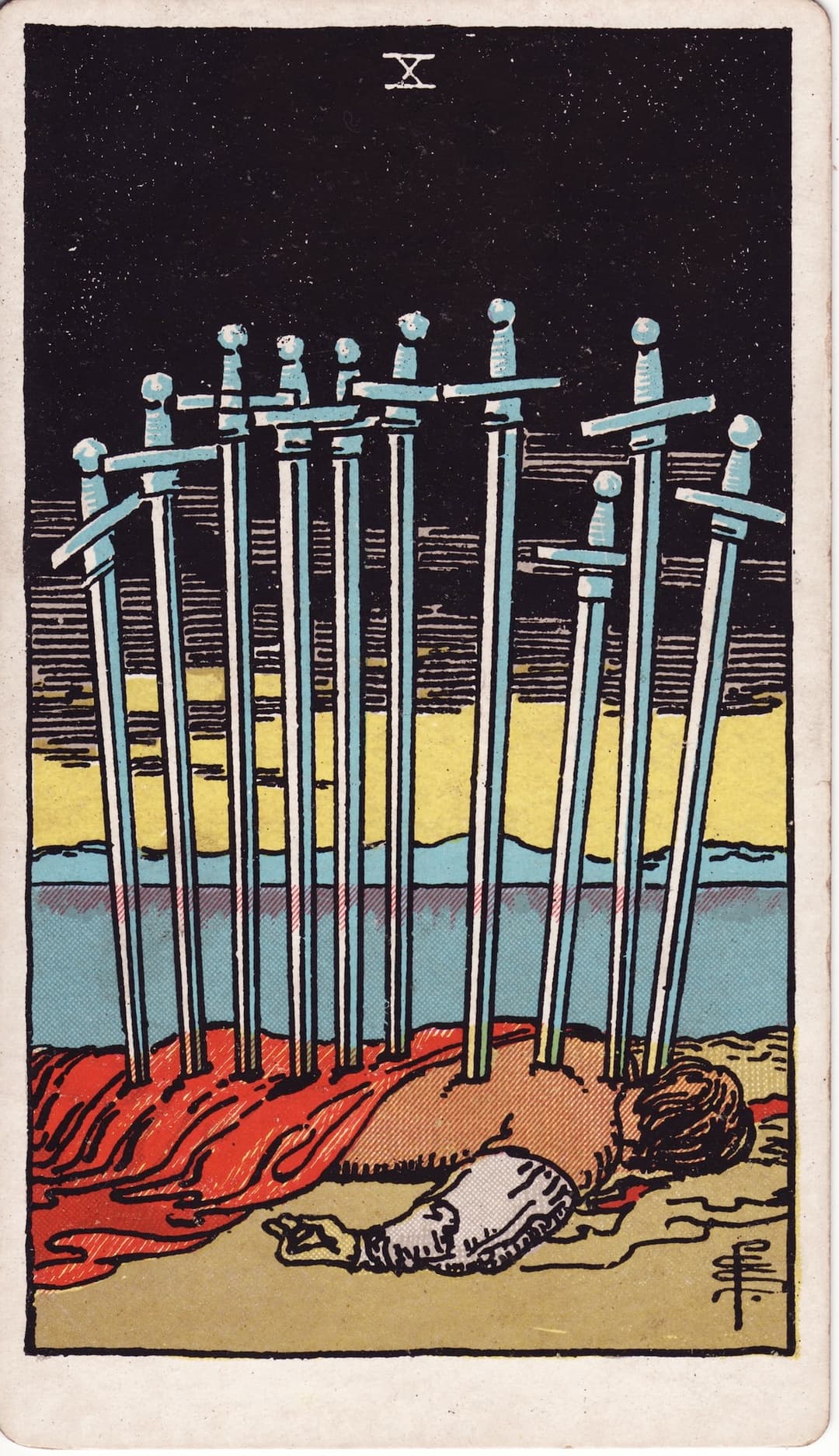 Ilustração da carta Dez de Espadas