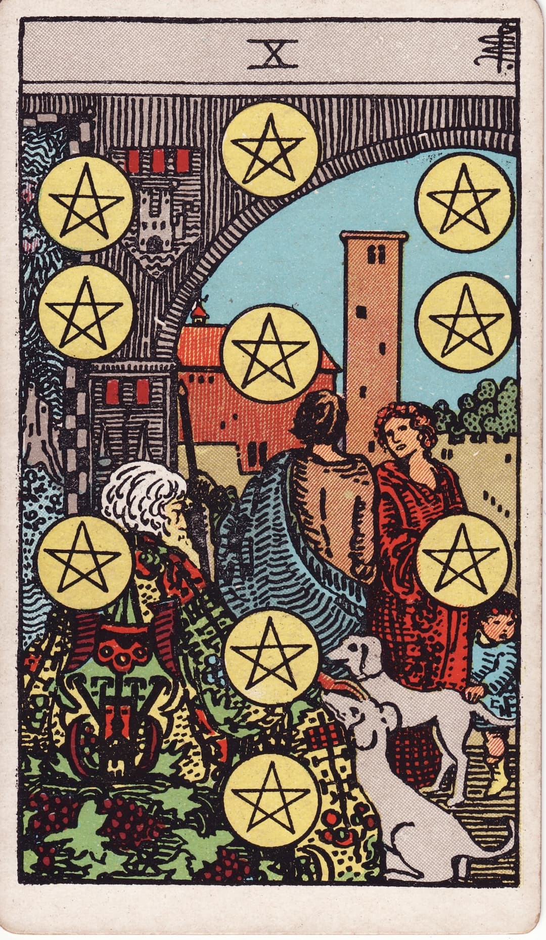 Ilustração da carta Dez de Ouros