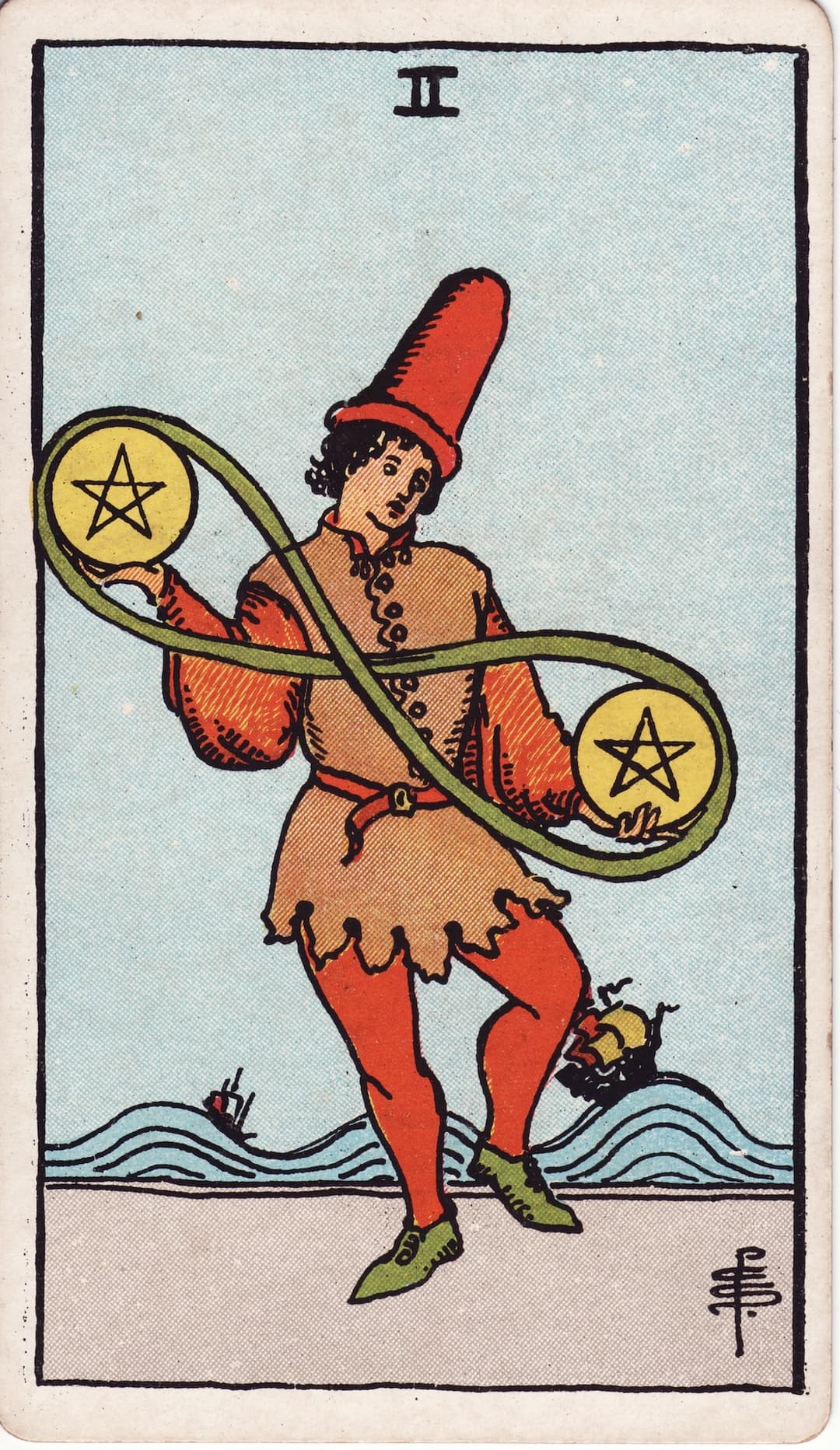 Ilustração da carta Dois de Ouros
