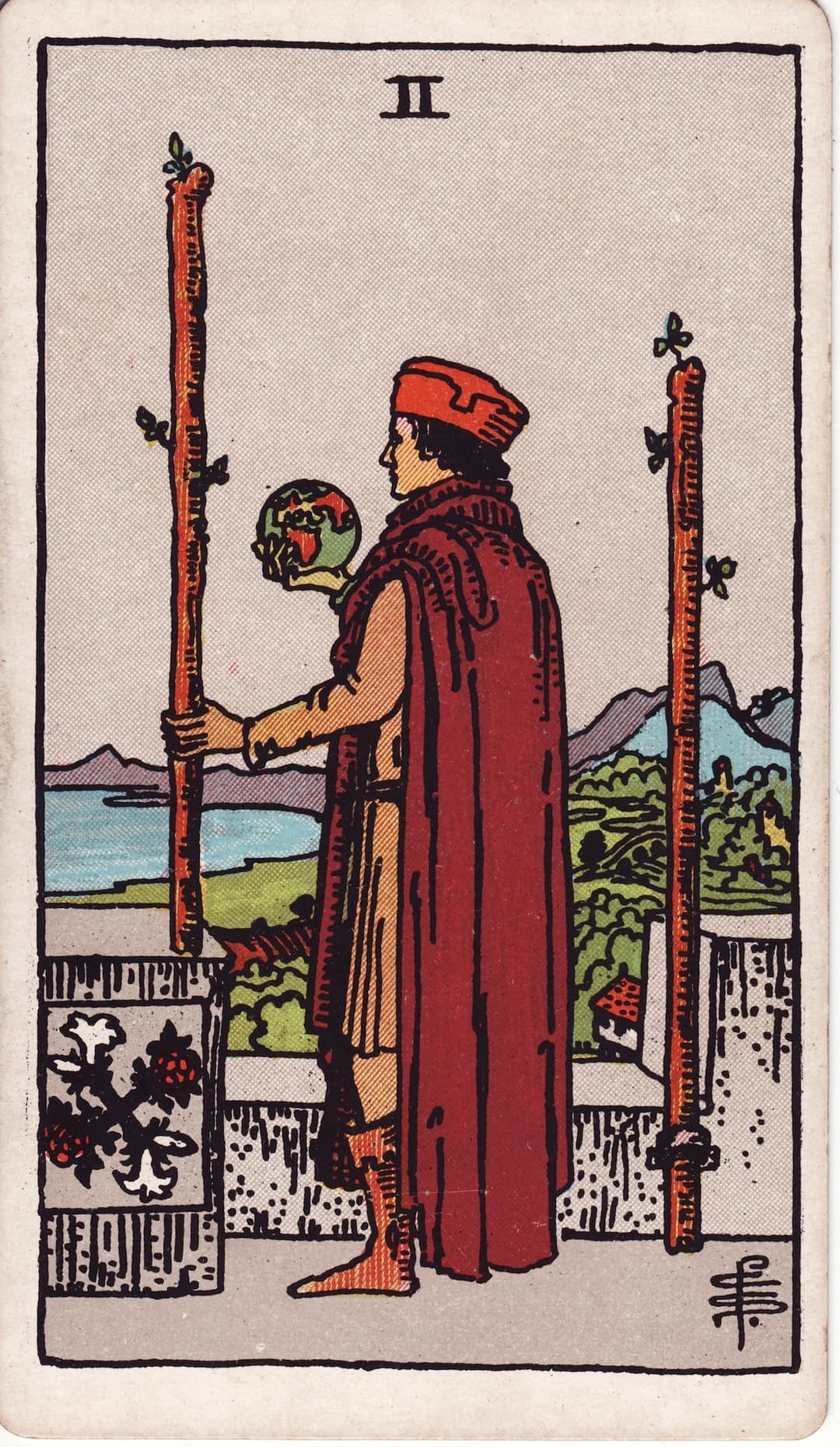 Ilustração da carta Dois de Paus