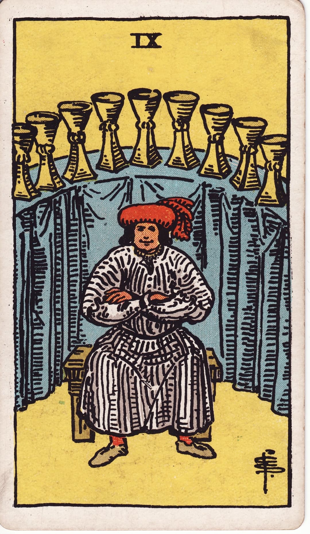 Ilustração da carta Nove de Copas