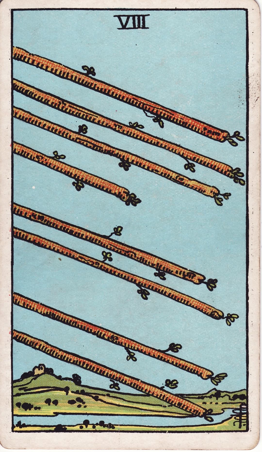 Ilustração da carta Oito de Paus