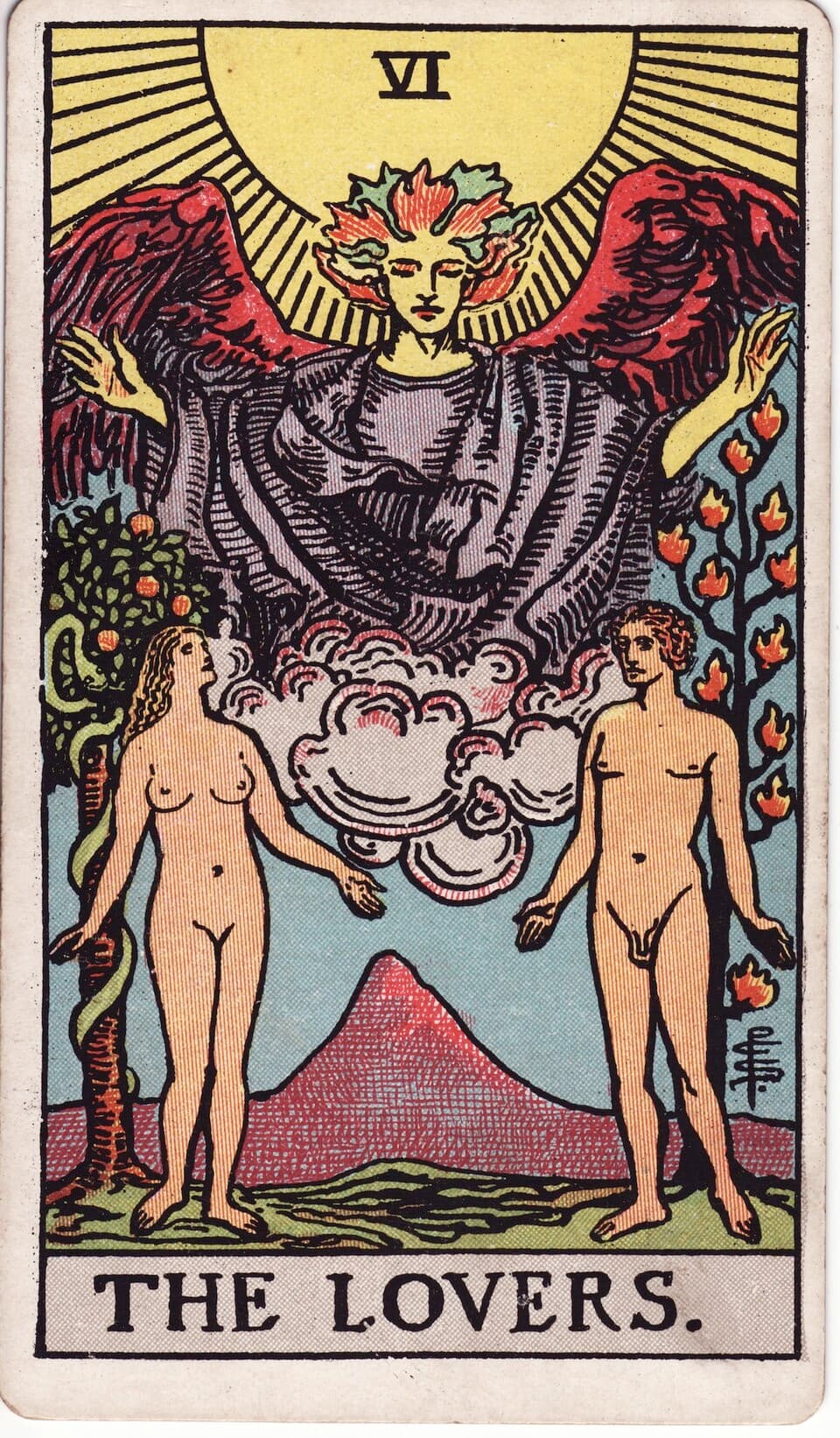 Ilustração da carta Os Enamorados