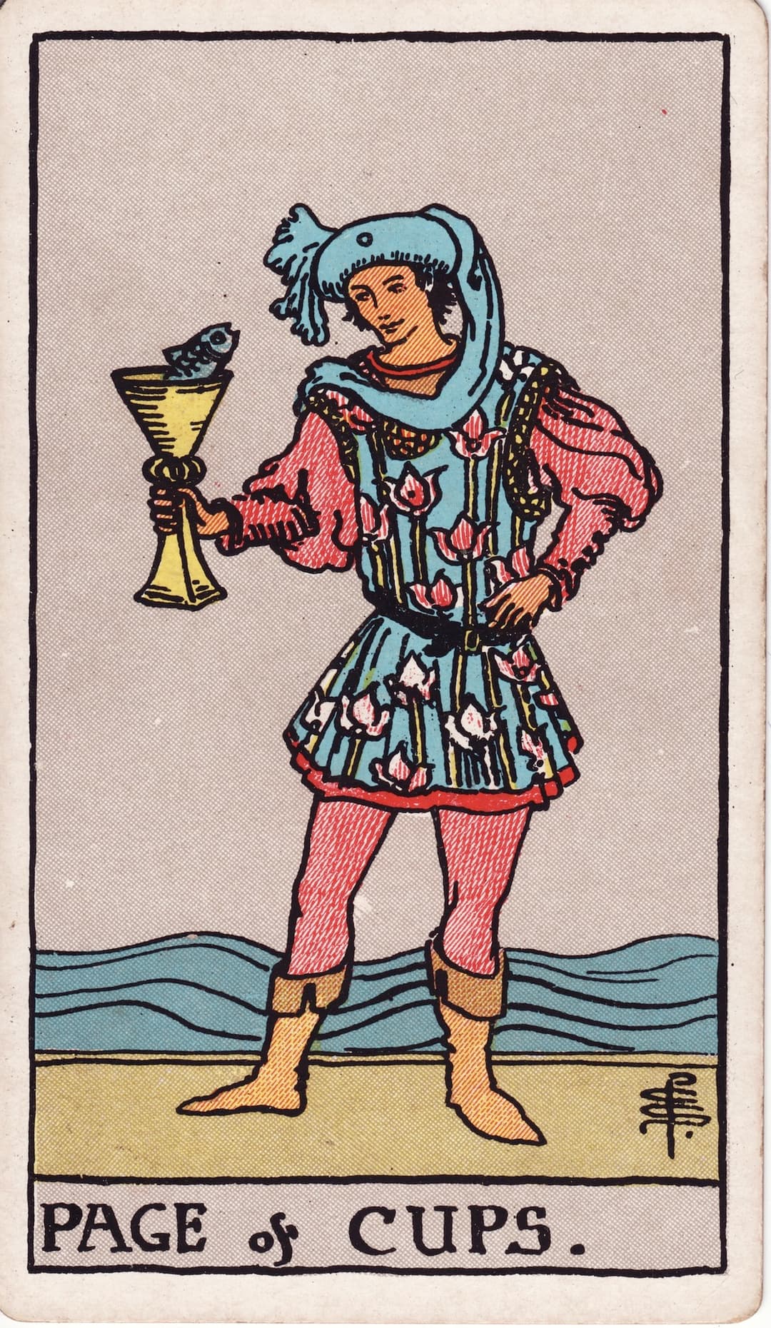 Ilustração da carta Pagem de Copas