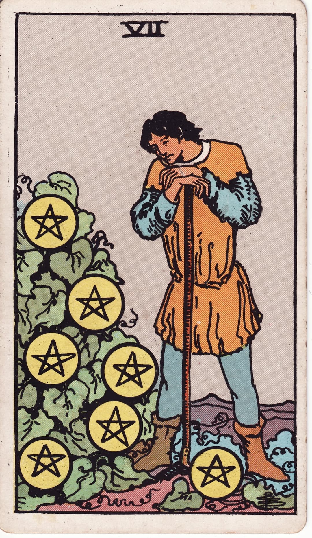 Ilustração da carta Sete de Ouros