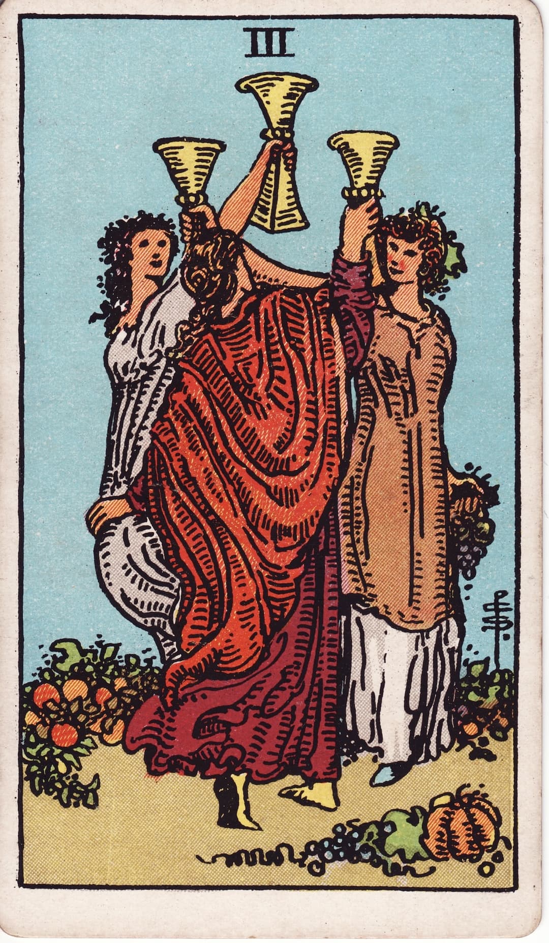 Ilustração da carta Três de Copas