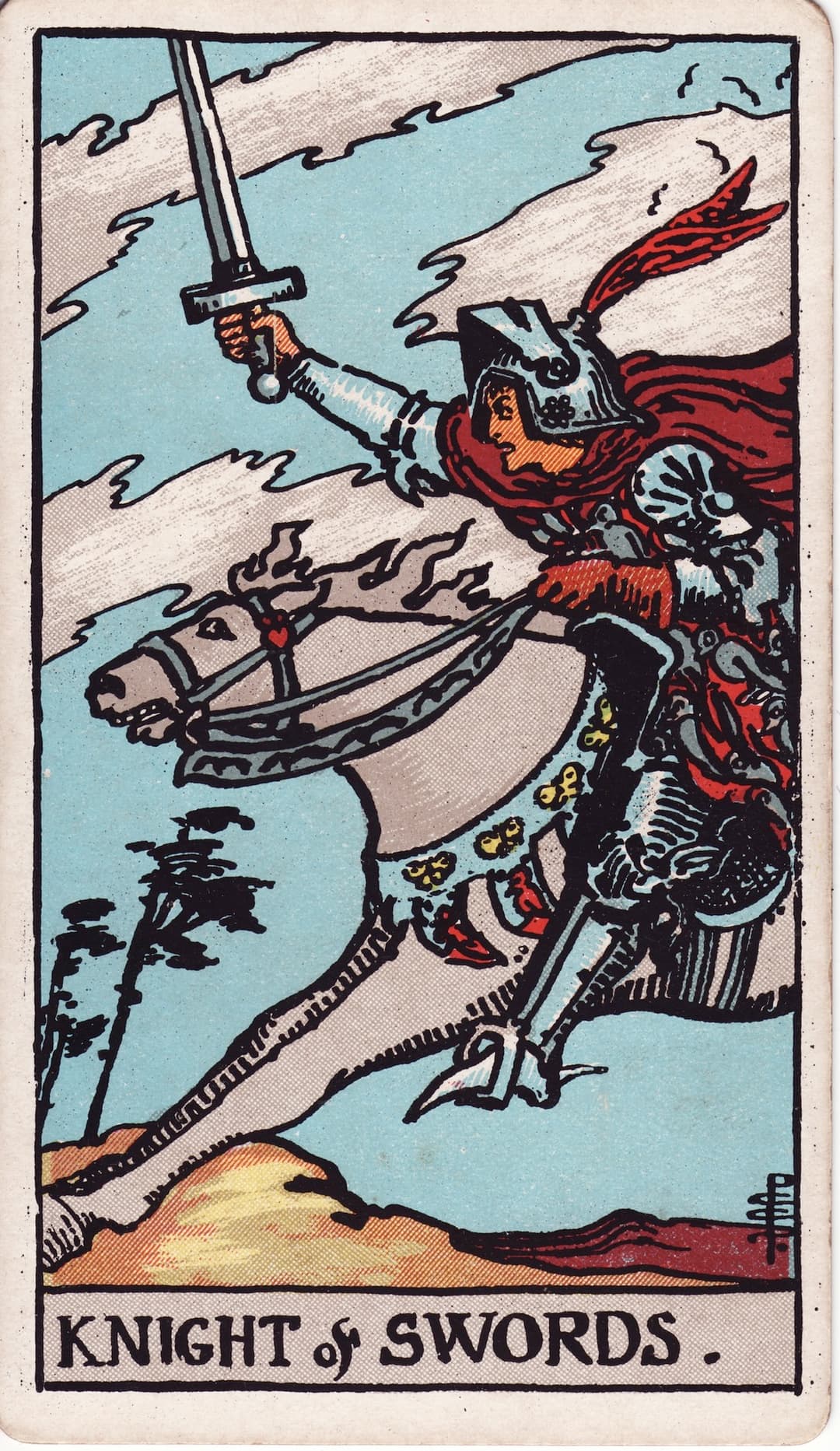 Ilustração da carta Cavaleiro de Espadas