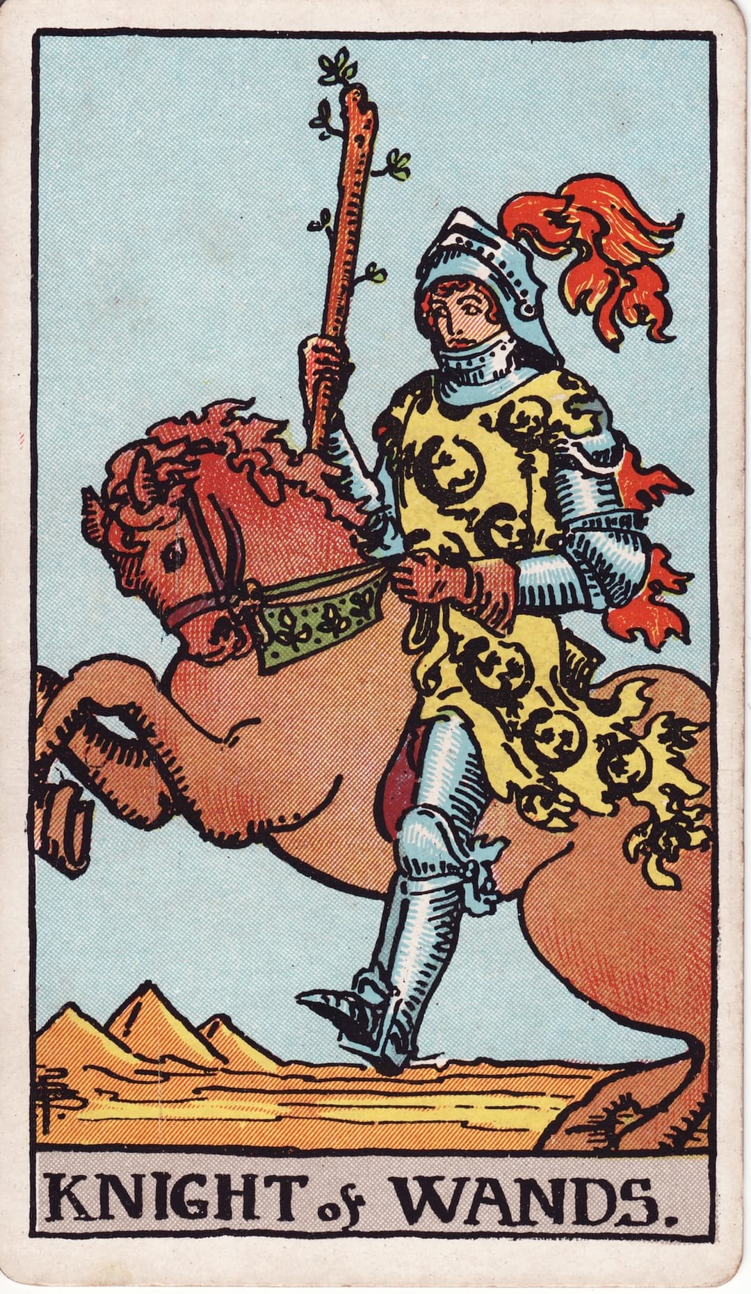 Ilustração da carta Cavaleiro de Paus
